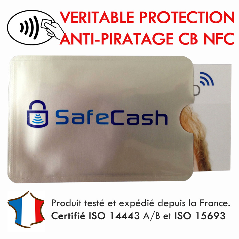 Protection carte bancaire sans contact bleu visa RFID NFC étui ANTIPIRATAGE X  5 